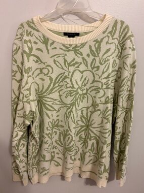 Cream & Sage Floral Crewneck Sweater